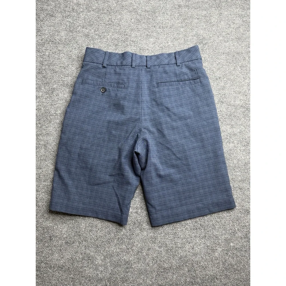 Walter Hagen Men's 30 Performance 11 Easy Waist Golf Shorts Blue Plaid Pockets